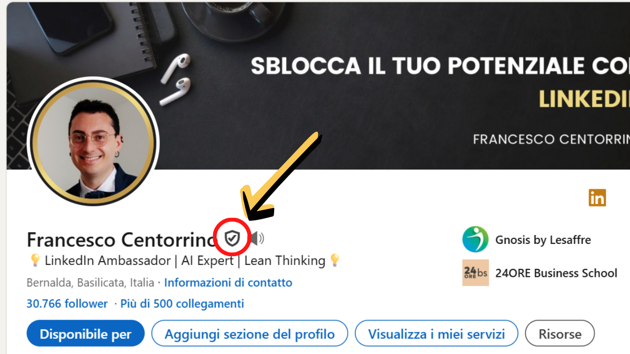 Badge di verifica LinkedIn